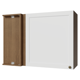 Armário Aéreo de Canto 1 Porta Rustic/Branco Vik Madesa