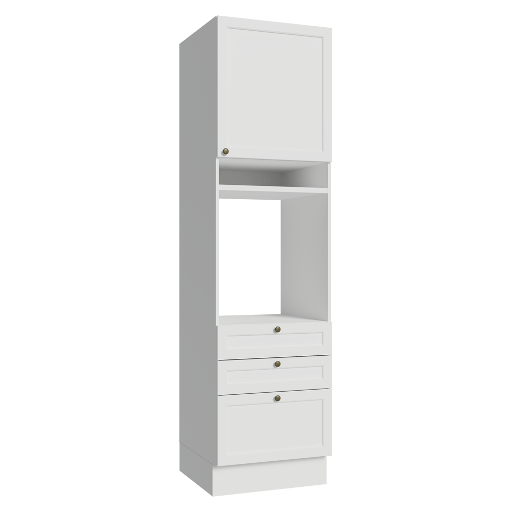 Torre Quente 60 x 60 cm 1 Porta 3 Gavetas Branco Vik Madesa