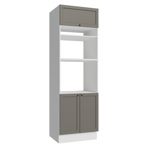 Torre Quente 70 x 60 cm 3 Portas Branco/Cinza Vik Madesa