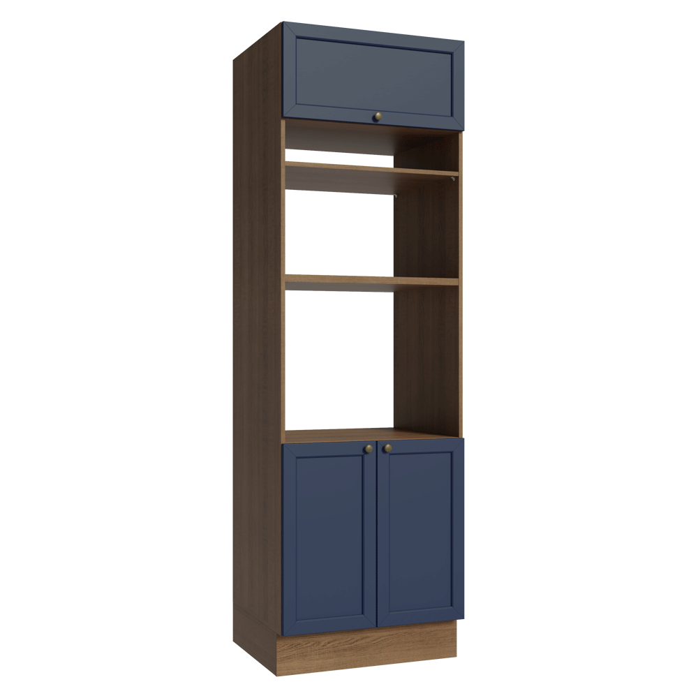Torre Quente 70 x 60 cm 3 Portas Rustic/Azul Vik Madesa