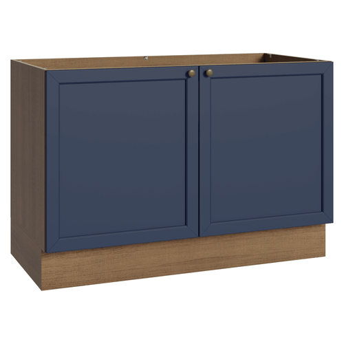 Balcão Gabinete de Pia 120 x 60 cm (Sem Tampo) Rustic/Azul Vik Madesa