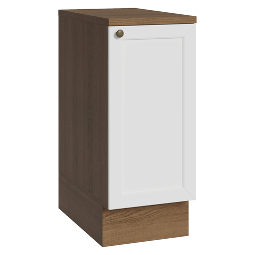 Balcão de Cozinha 35 x 60 cm 1 Porta (Com Tampo) Rustic/Branco Vik Madesa