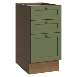 Balcão de Cozinha 40 x 60 cm 3 Gavetas (Sem Tampo) Rustic/Verde Vik Madesa