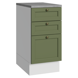 Balcão de Cozinha 40 x 60 cm 3 Gavetas (Com Tampo) Branco/Verde Vik Madesa