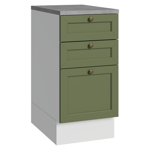 Balcão de Cozinha 40 x 60 cm 3 Gavetas (Com Tampo) Branco/Verde Vik Madesa