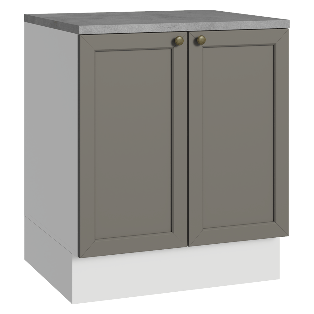 Balcão de Cozinha 70 x 60 cm 2 Portas (Com Tampo) Branco/Cinza Vik Madesa