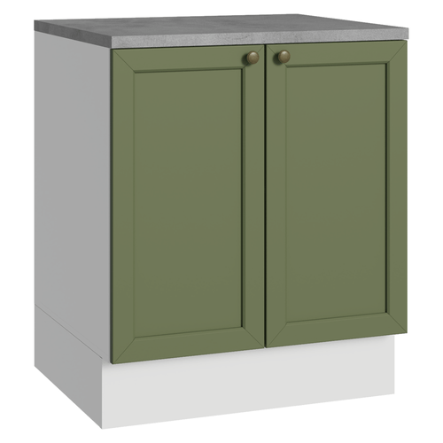 Balcão de Cozinha 70 x 60 cm 2 Portas (Com Tampo) Branco/Verde Vik Madesa