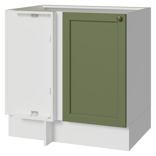 Balcão de Canto para Linha de 60 cm Profundidade (Sem Tampo) Branco/Verde Vik Madesa