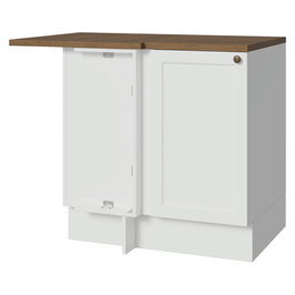 Balcão de Canto para Linha de 60 cm Profundidade (Com Tampo) Branco/Rustic Vik Madesa