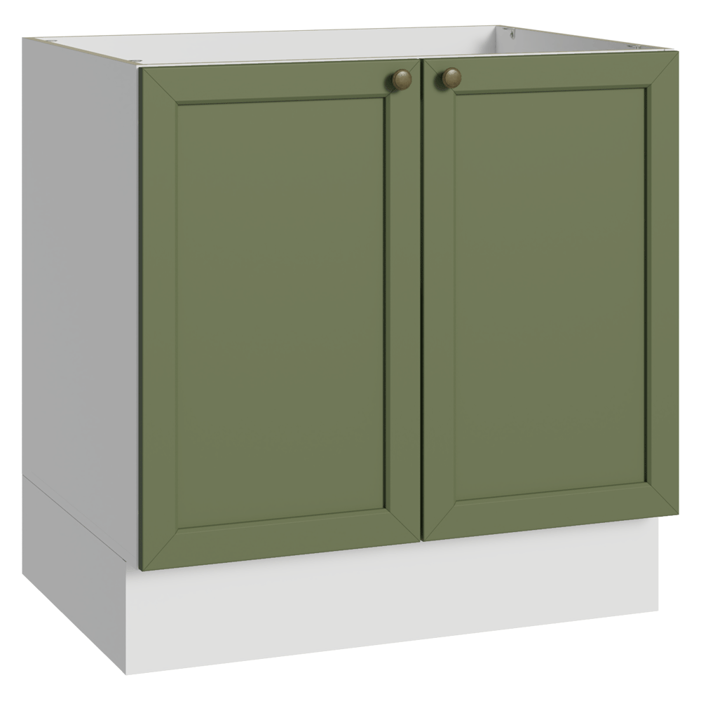 Balcão de Cozinha 80 x 60 cm 2 Portas (Sem Tampo) Branco/Verde Vik Madesa
