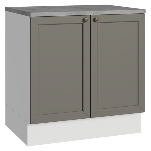Balcão de Cozinha 80 x 60 cm 2 Portas (Com Tampo) Branco/Cinza Vik Madesa