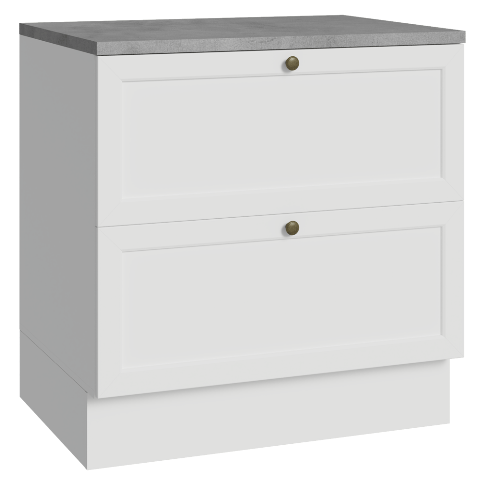 Balcão de Cozinha 80 x 60 cm 2 Gavetas (Com Tampo) Branco Vik Madesa