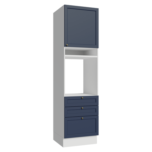 Torre Quente 60 cm 1 Porta 3 Gavetas Branco/Azul Vik Madesa