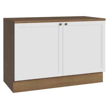 Balcão de Cozinha 120 cm 2 Portas Rustic/Branco Vik Madesa