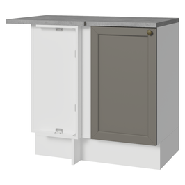 Balcão de Canto 1 Porta Branco/Cinza Vik Madesa