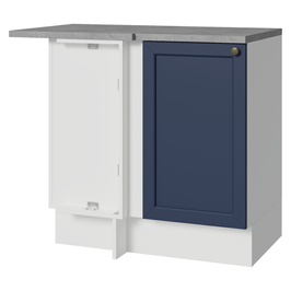 Balcão de Canto 1 Porta Branco/Azul Vik Madesa