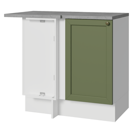Balcão de Canto 1 Porta Branco/Verde Vik Madesa