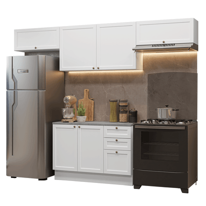 Armário de Cozinha Completa 280 cm Branco Vik Madesa 01 - Madesa