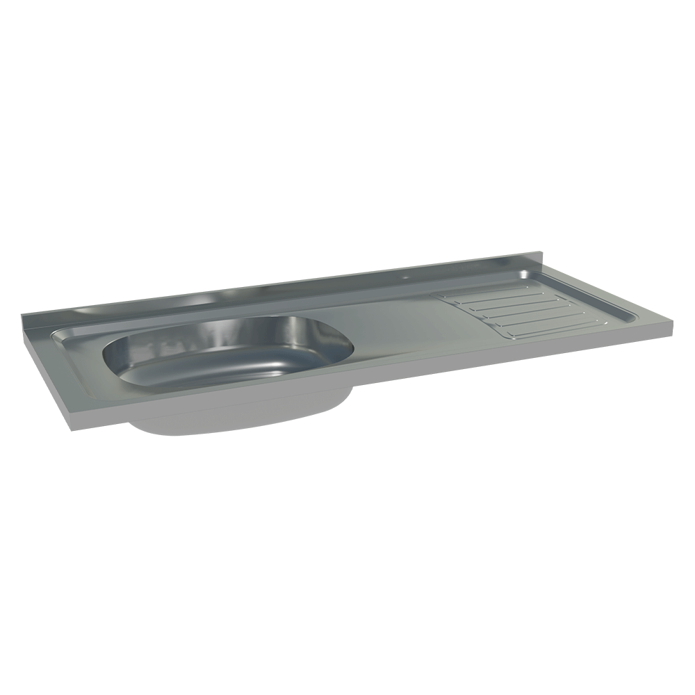 Pia de Aço Inoxidável 105 x 44 cm para Cozinhas Emilly e Gourmet Madesa