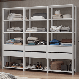 Guarda-Roupa Closet Modulado 6 Gavetas 210 cm Branco Valencia Madesa