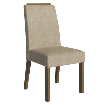 Conjunto Sala de Jantar Tampo de Madeira 6 Cadeiras Rustic/Crema