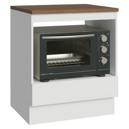 Balcão para Forno/Micro-ondas 70 x 60 cm 1 Gaveta Branco Tampo Rustic Madesa