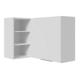 Armário Aéreo de Canto para Quarto 1 Porta e 3 Nichos Branco Neo Madesa