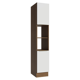 Paneleiro 40cm 2 Portas e 2 Nichos Rustic/Branco Veludo Lux Madesa