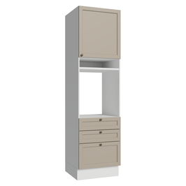 Torre Quente 60 cm 1 Porta 3 Gavetas Branco/Crema Vik Madesa